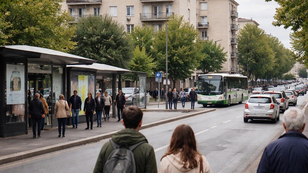 Avenue urbaine de Chelles avec transports en commun et immeubles résidentiels